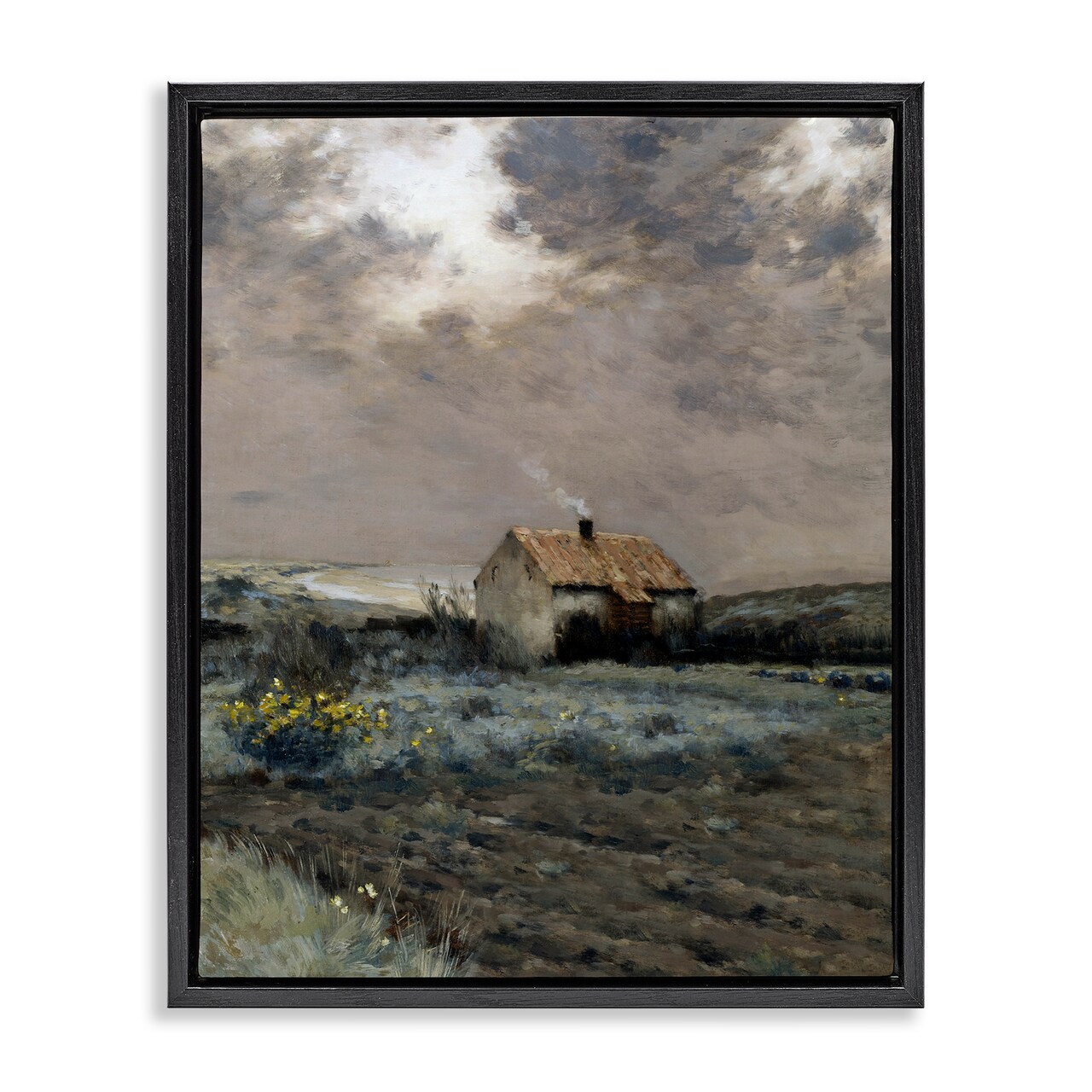 Stupell Industries Cabin in Overcast Field Floating Frame, design by Lettered and Lined